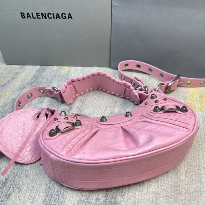 MultiPurpose Balenciaga Cherry Blossom Crocodile Print Le Cagole Bag 38376
