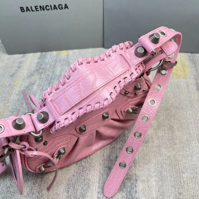 MultiPurpose Balenciaga Cherry Blossom Crocodile Print Le Cagole Bag 38376
