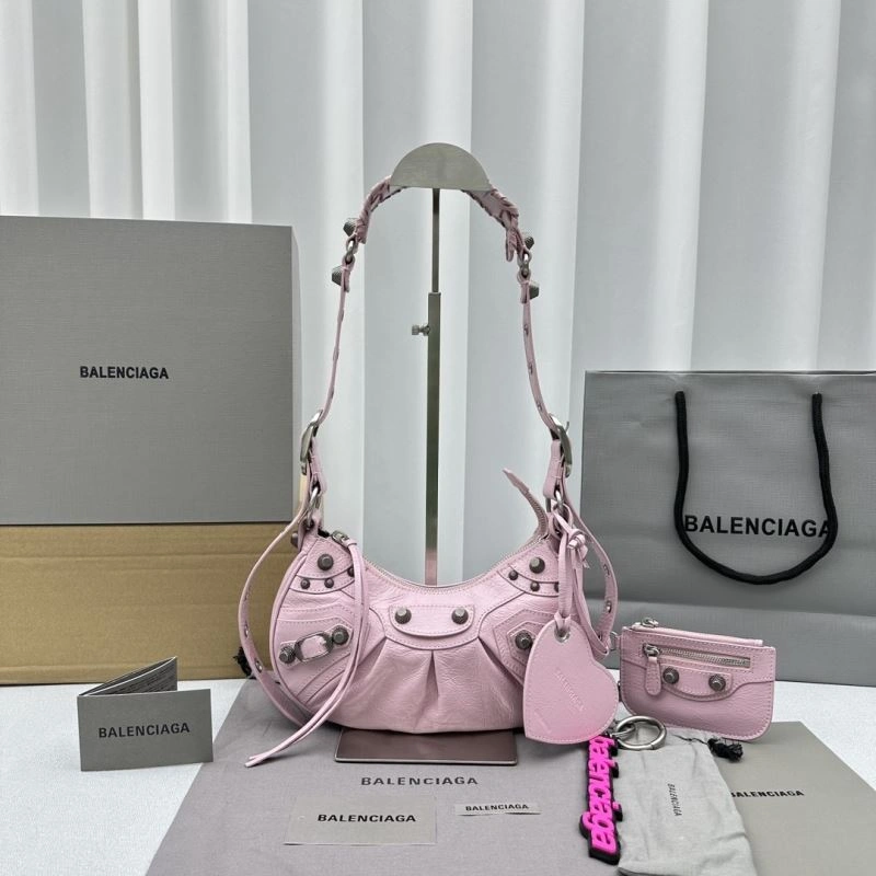 ZeroBulk Balenciaga Cherry Blossom Pink Le Cagole Half-Moon Crossbody Bag 78797
