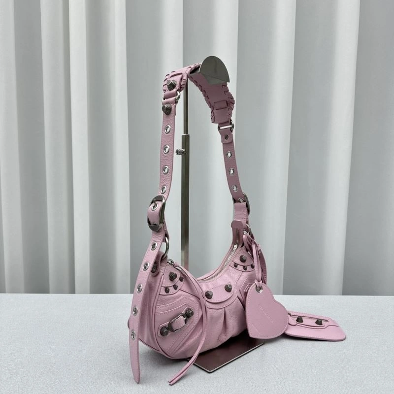 ZeroBulk Balenciaga Cherry Blossom Pink Le Cagole Half-Moon Crossbody Bag 78797