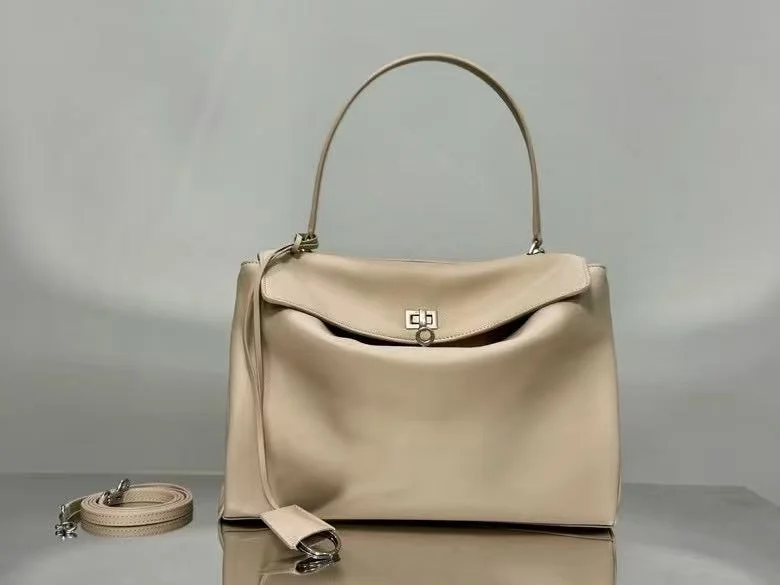Balenciaga Chic Apricot Handbag with Silver Buckle -  Elegance SportInspired 38250