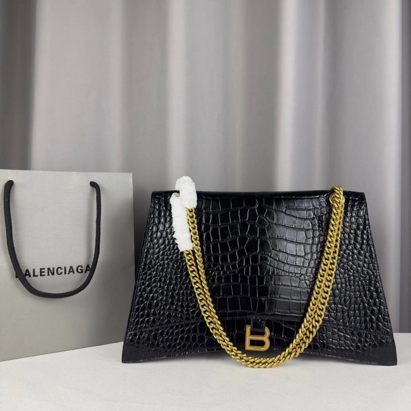 Balenciaga  Crush Pleated Chain Bag - Large Crocodile Style MultiPurpose 75313