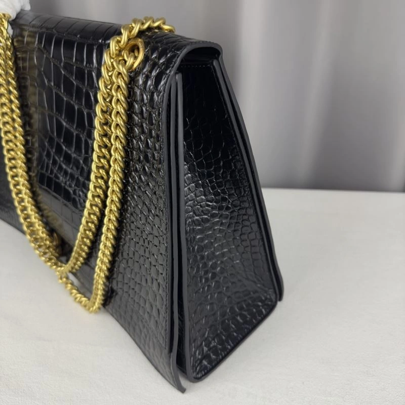 Balenciaga  Crush Pleated Chain Bag - Large Crocodile Style MultiPurpose 75313