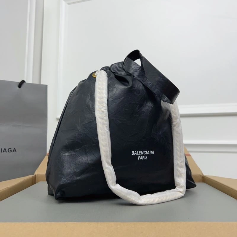 Balenciaga Chic Crush Tote Bag a  Wrinkled Black Calfskin TechFriendly 78792