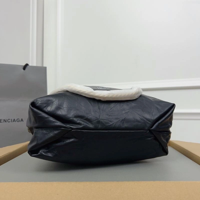 Balenciaga Chic Crush Tote Bag a  Wrinkled Black Calfskin TechFriendly 78792