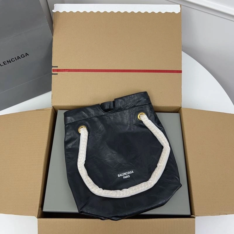 Balenciaga Chic Crush Tote Bag a  Wrinkled Black Calfskin TechFriendly 78792