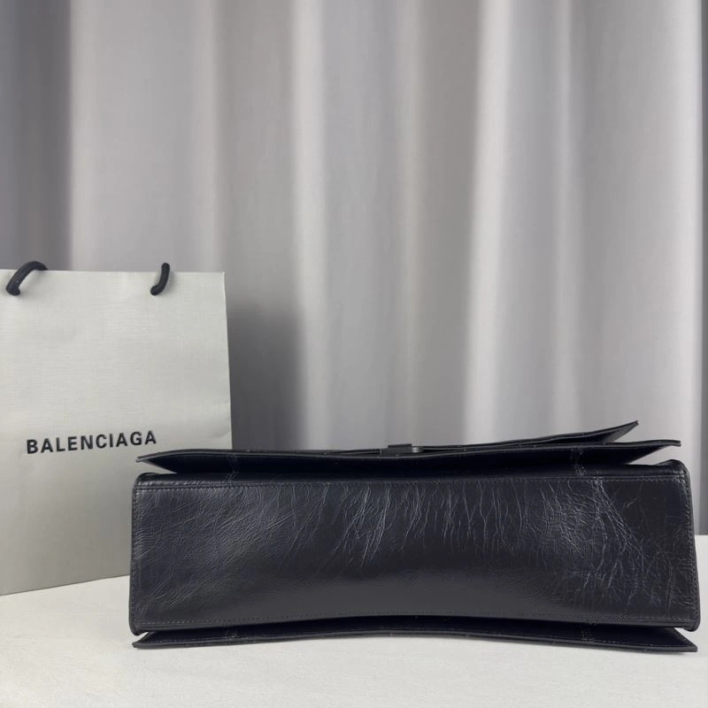 Balenciaga Chic Curved Crush Pleated Chain Bag -  Leather Style Cozy 67019