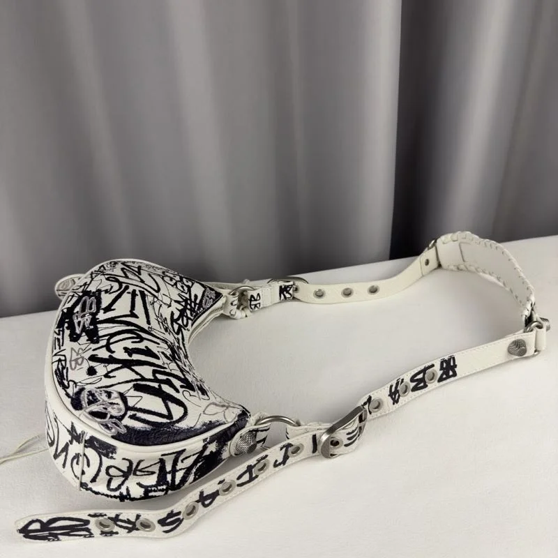 Functional Balenciaga  GraffitiBalenciaga Le Cagole Half-Moon Bag 38399