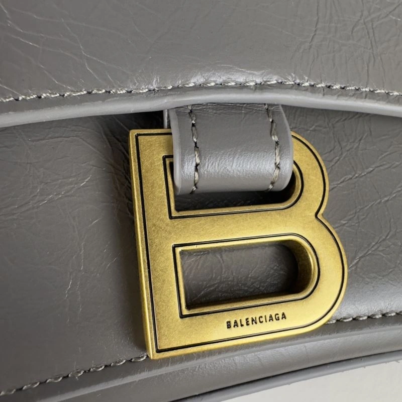 Attractive Balenciaga  Gray Pleated Hourglass Quilted Chain Bag 75292