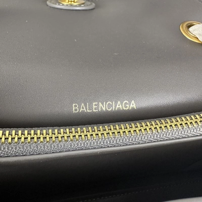 Attractive Balenciaga  Gray Pleated Hourglass Quilted Chain Bag 75292