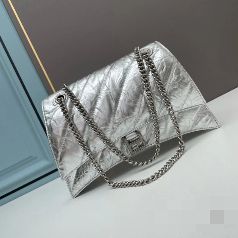 Balenciaga  Hourglass Chain Bag - Large Embroidered Silver Edition Colorful 78663