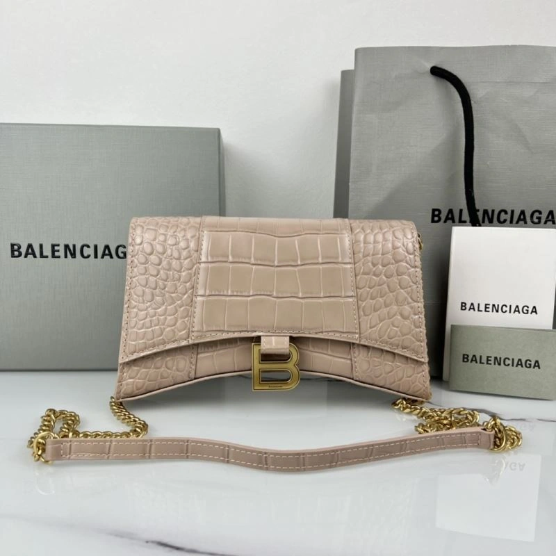 Balenciaga  Hourglass Chain Crossbody Bag in Cowhide Leather Sleek 78641