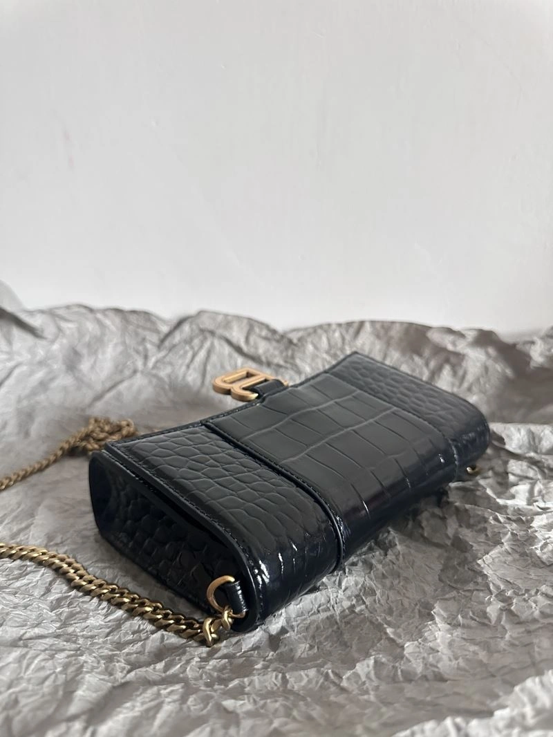 Colorful Balenciaga Chic Hourglass Crocodile Chain Bag -  Elegance 66987