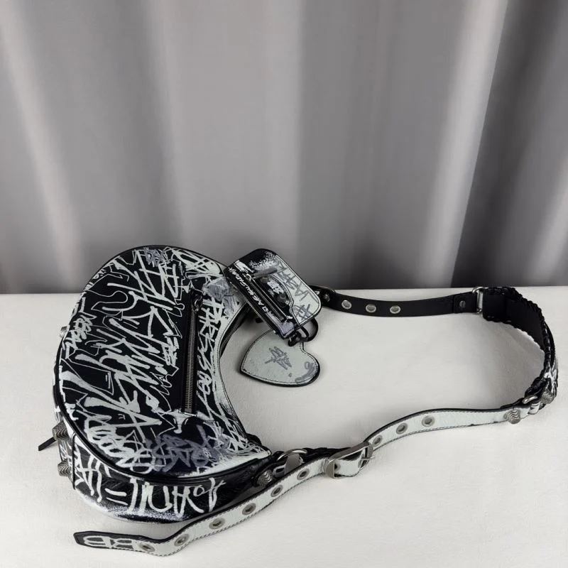 Balenciaga  Motorcycle-Inspired  Le Cagole Half-Moon Bag HighPerformance 38334