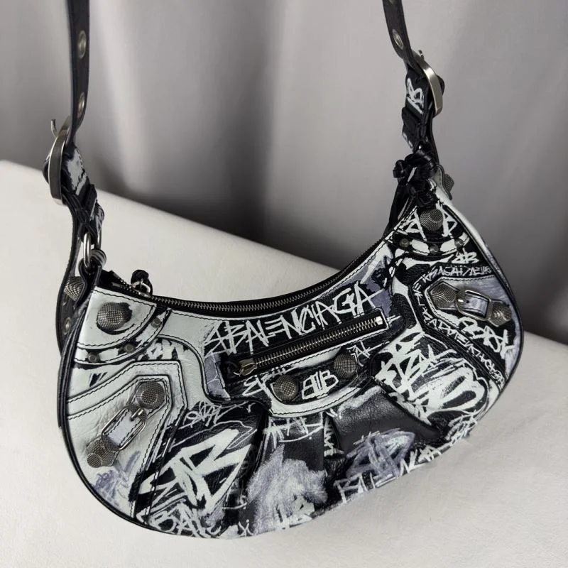 Balenciaga  Motorcycle-Inspired  Le Cagole Half-Moon Bag HighPerformance 38334