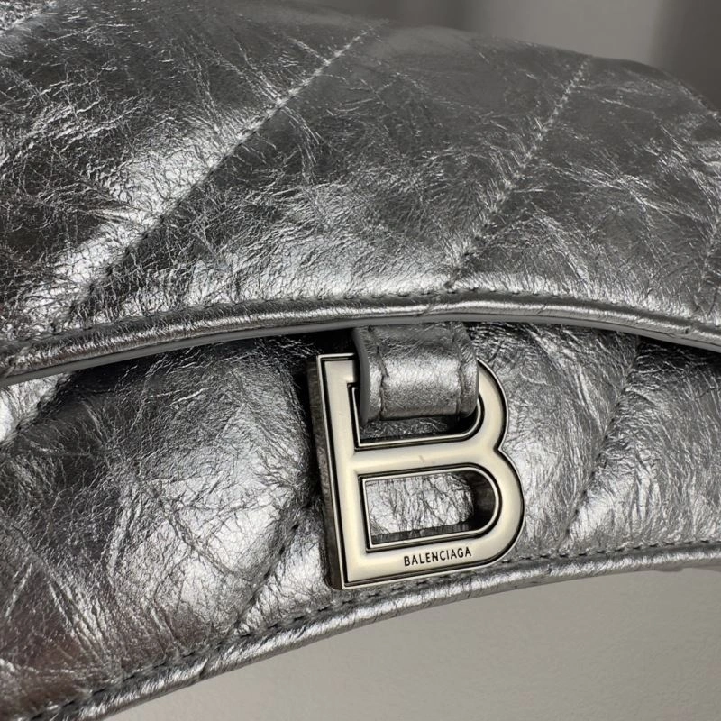 Balenciaga  Silver Crush Mini Hourglass Chain Bag Unique 75275