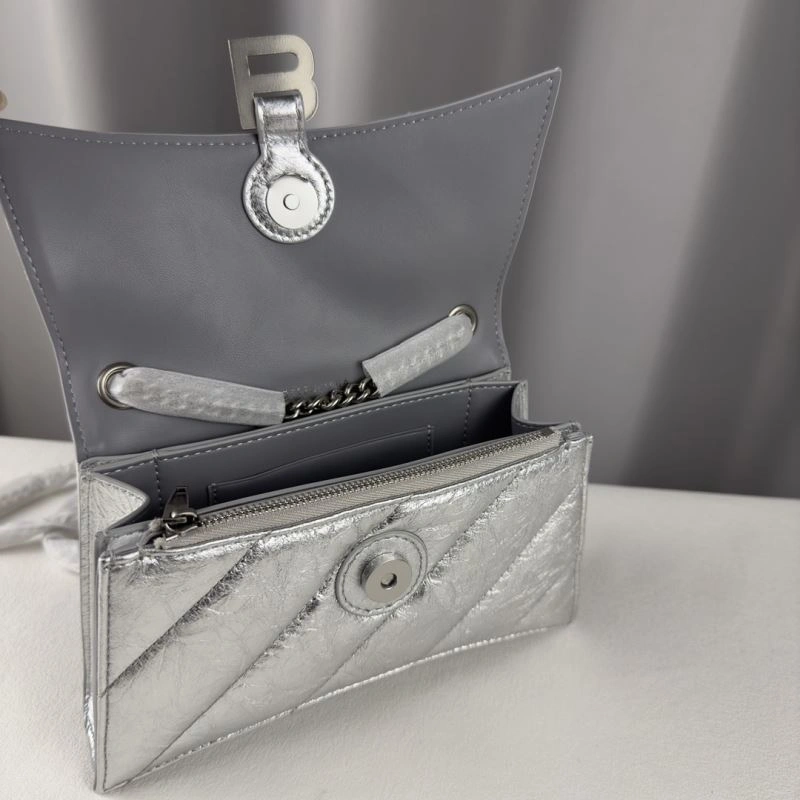 Balenciaga  Silver Crush Mini Hourglass Chain Bag Unique 75275