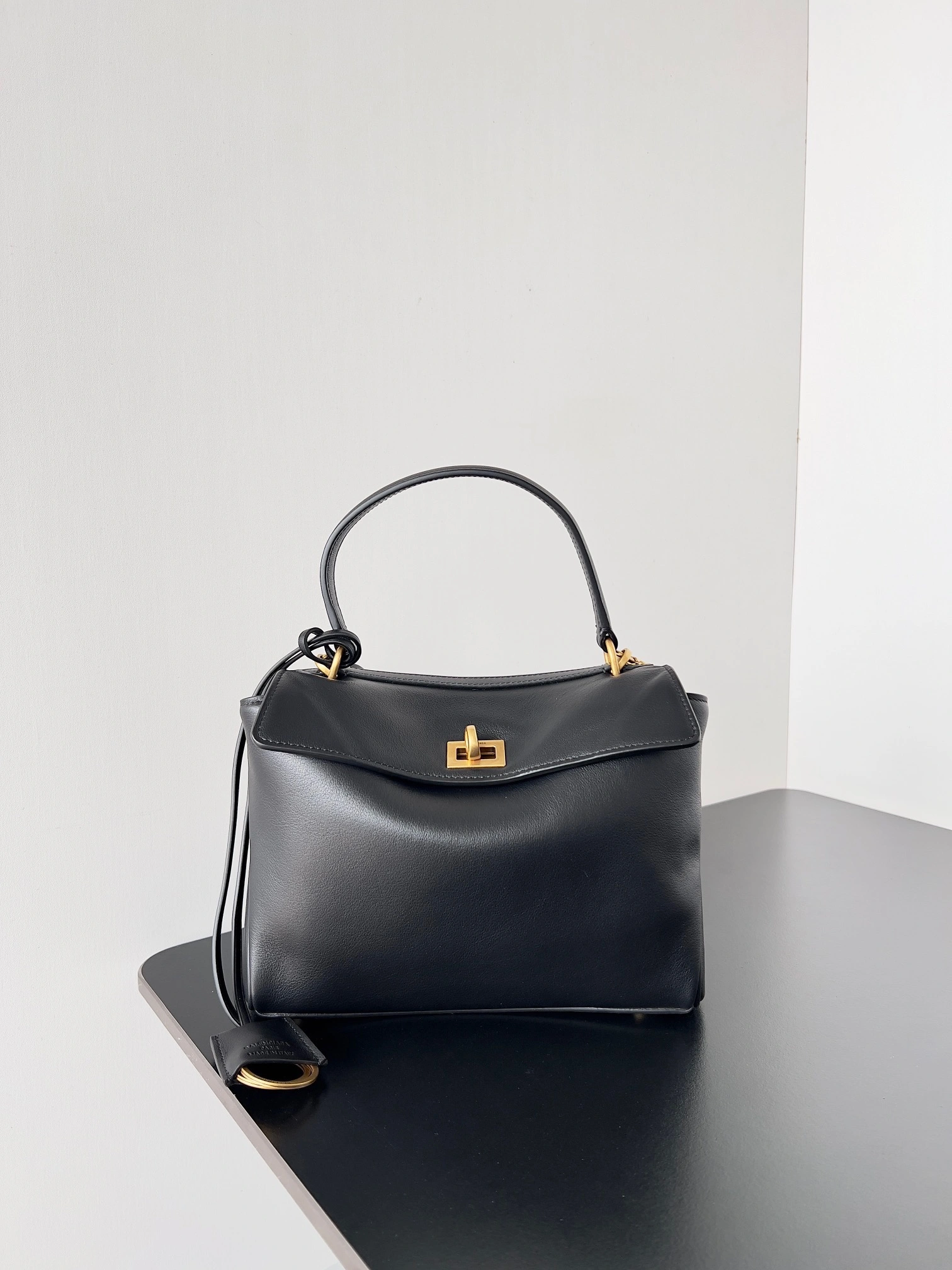 Balenciaga Chic  Mini Black Gold Rodeo Bag - Effortless Elegance Lightweight 64738