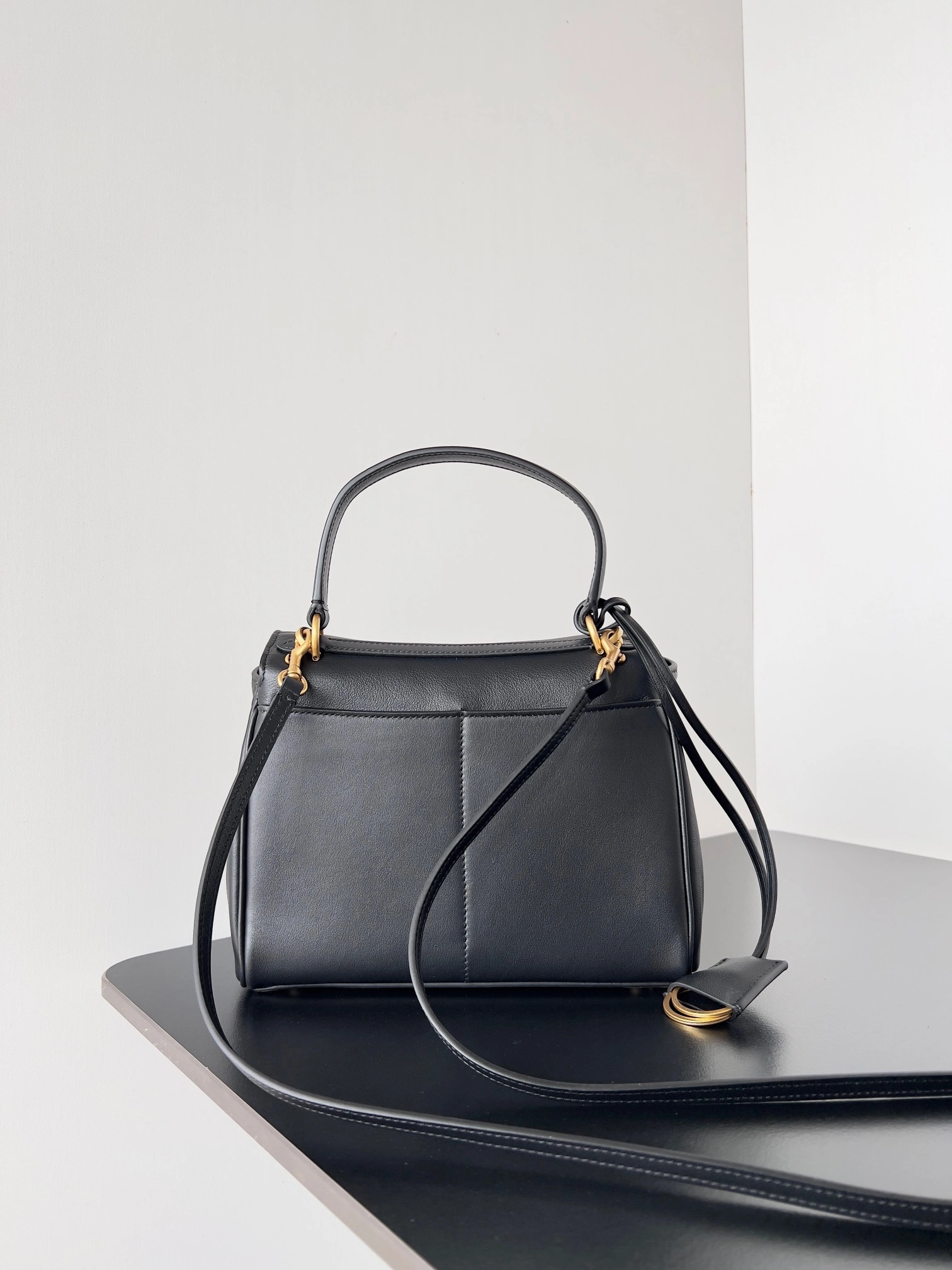 Balenciaga Chic  Mini Black Gold Rodeo Bag - Effortless Elegance Lightweight 64738
