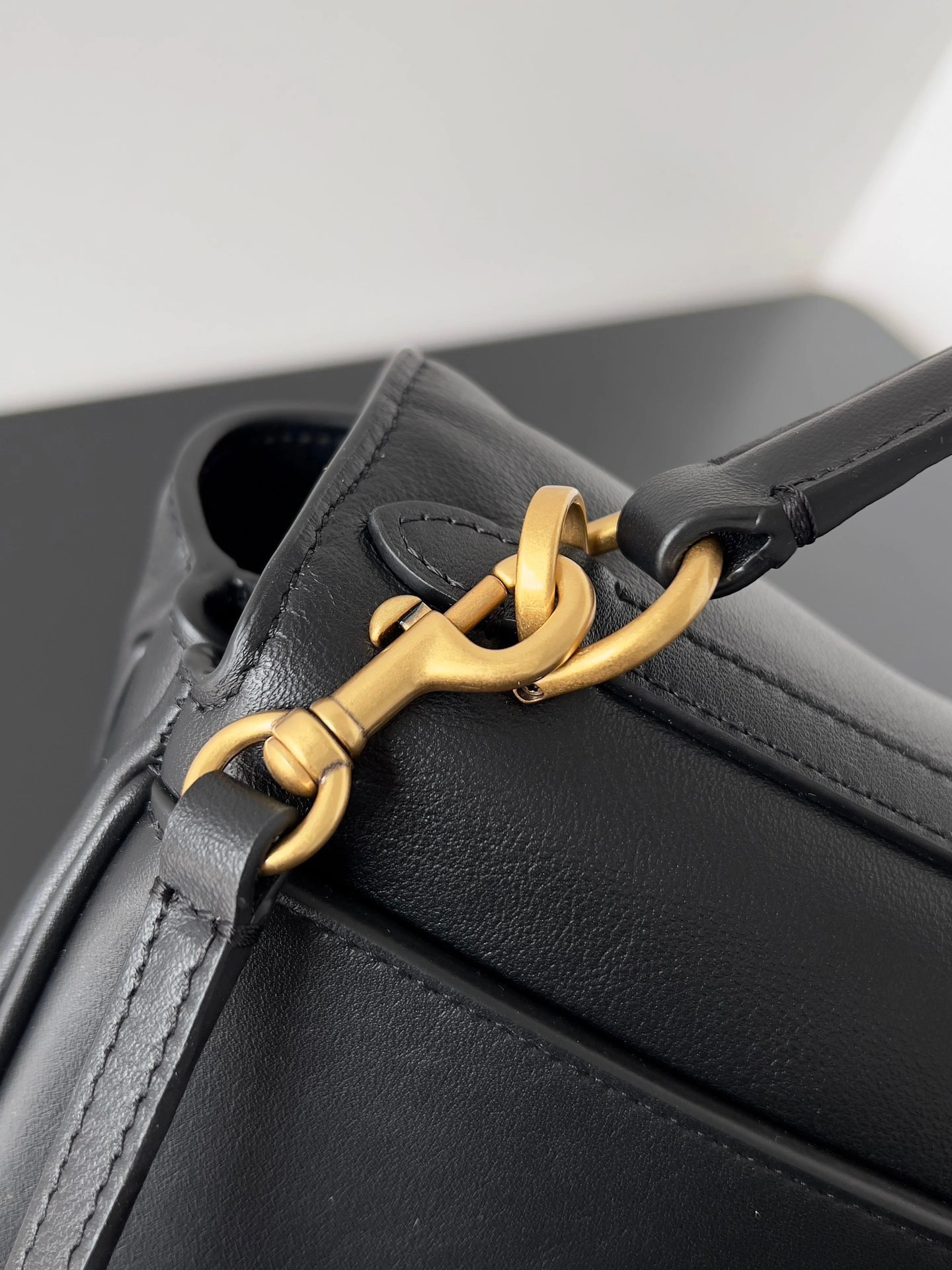 Balenciaga Chic  Mini Black Gold Rodeo Bag - Effortless Elegance Lightweight 64738
