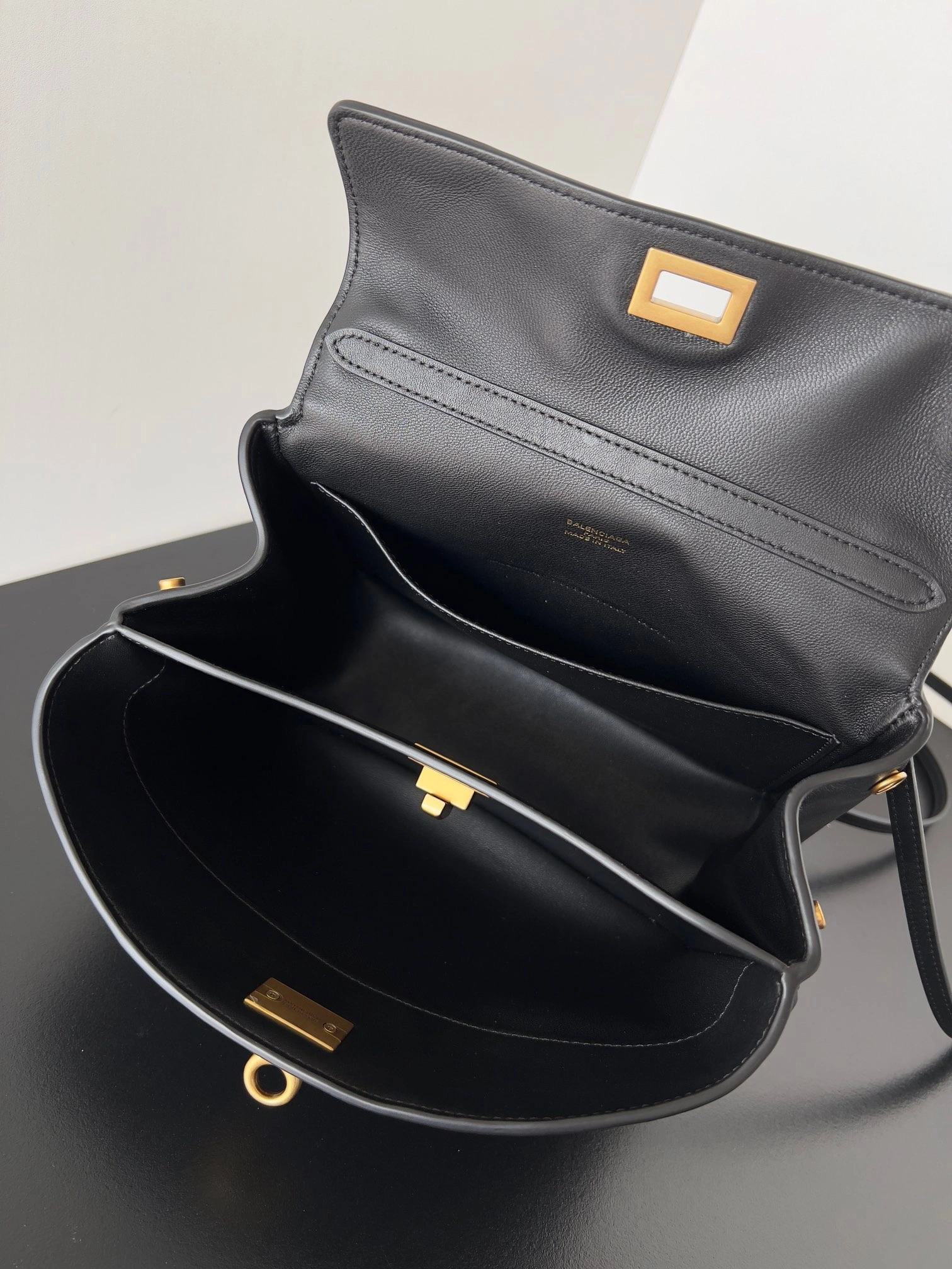 Balenciaga Chic  Mini Black Gold Rodeo Bag - Effortless Elegance Lightweight 64738