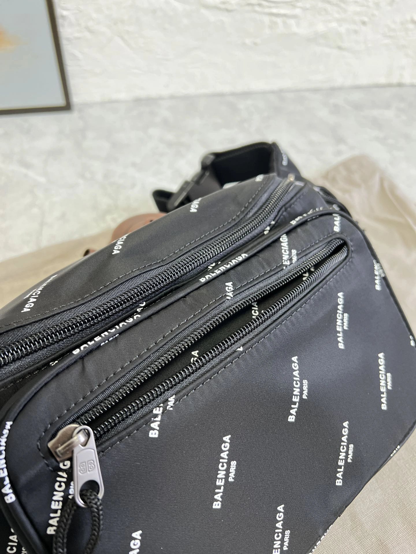 Balenciaga City Series Paris Explorer Black Waist Bag Breathable 60858