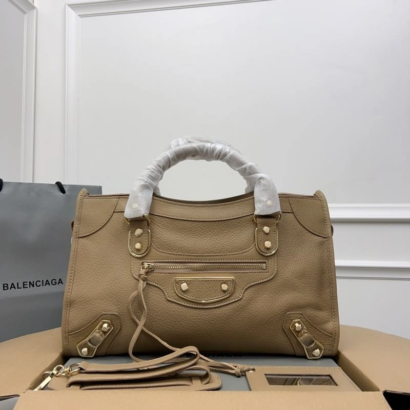 Balenciaga  Apricot Goat Leather Motorcycle Bag with Gold Buckle Affordable 66963