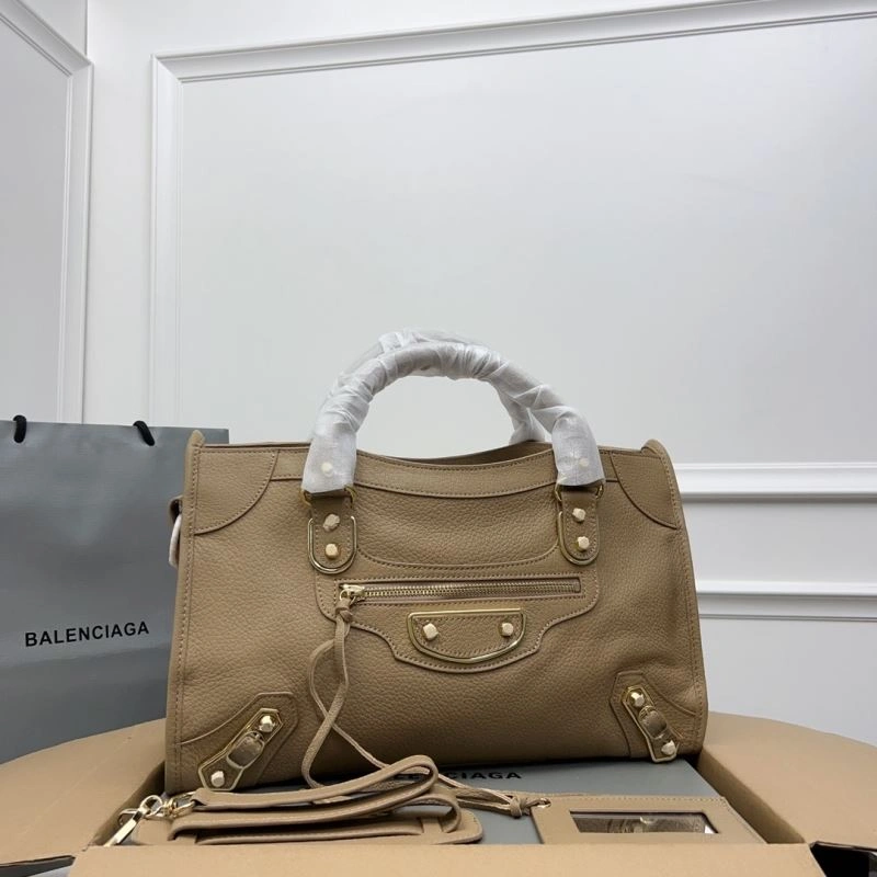 Balenciaga  Apricot Goat Leather Motorcycle Bag with Gold Buckle Affordable 66963