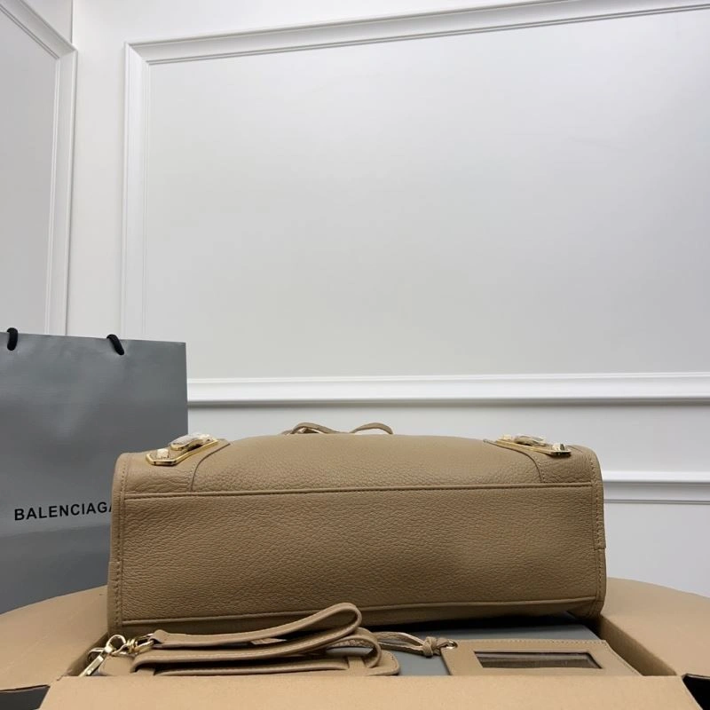 Balenciaga  Apricot Goat Leather Motorcycle Bag with Gold Buckle Affordable 66963