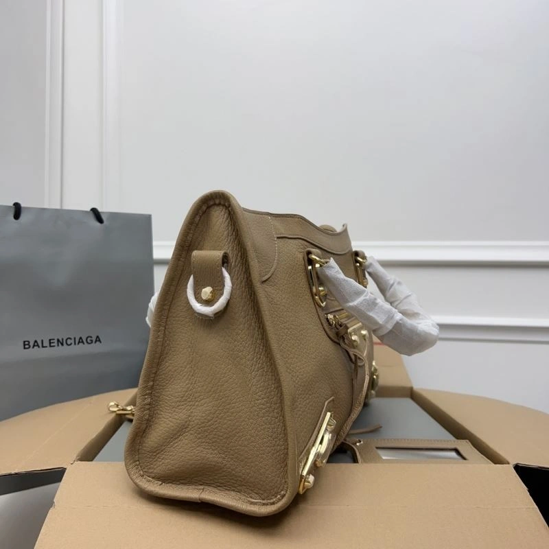 Balenciaga  Apricot Goat Leather Motorcycle Bag with Gold Buckle Affordable 66963