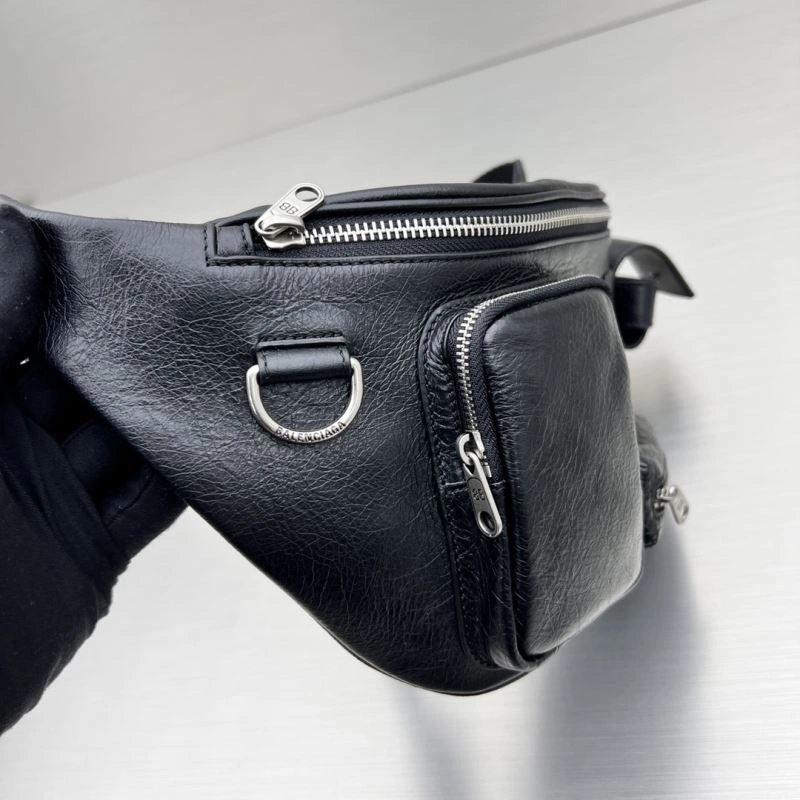 Balenciaga  Black Motorcycle Multi-Pocket Waist Bag for Travel HighPerformance 78547