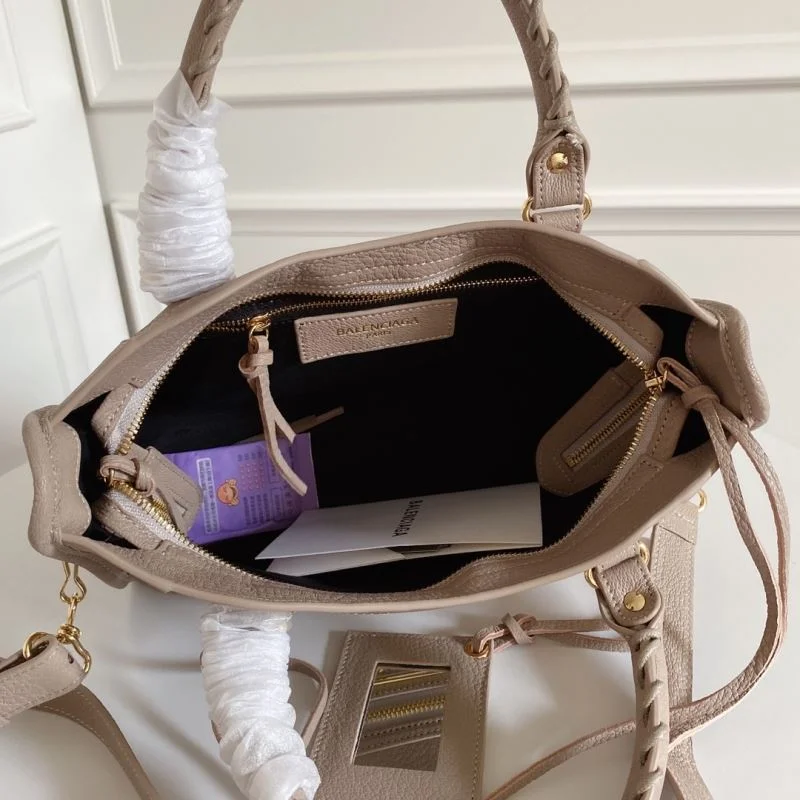 Balenciaga  Goat Leather Motorcycle Bag - Gray-White Sustainable 38303