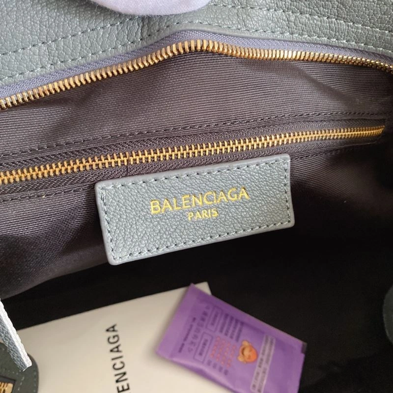 Seasonal Balenciaga  Gray-Blue Goat Leather Motorcycle Bag with Mirror 66935