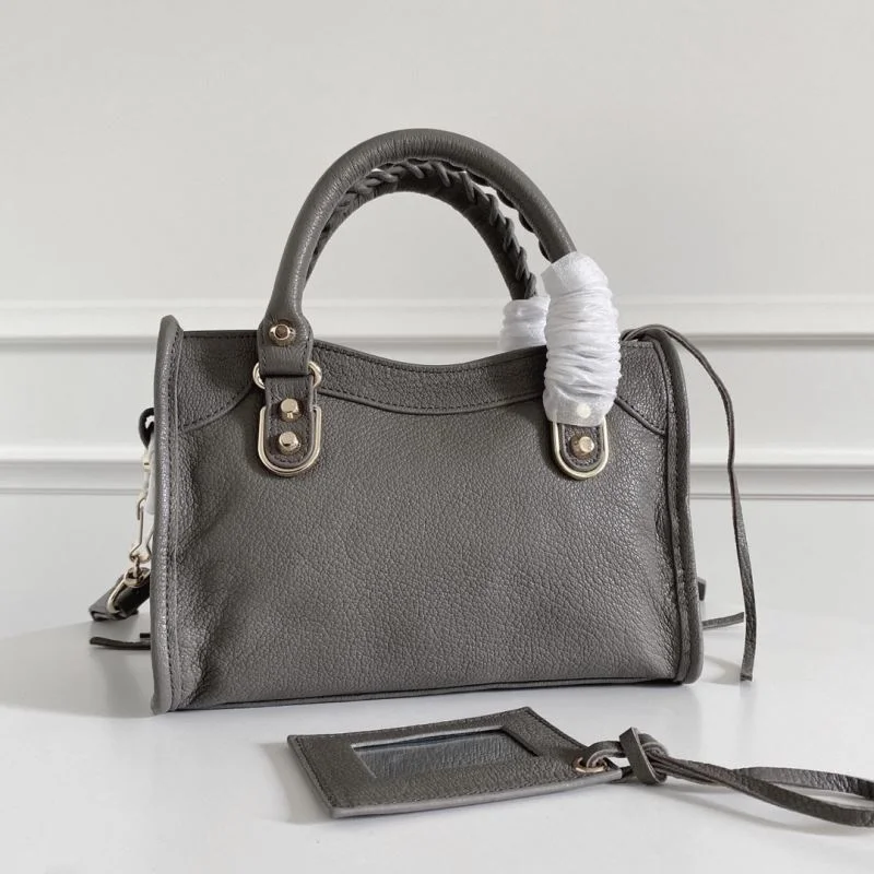 Balenciaga  Italian Goat Leather Mini Motorcycle Bag - Deep Gray OnTrend 38294