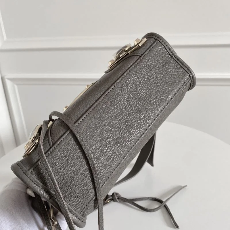 Balenciaga  Italian Goat Leather Mini Motorcycle Bag - Deep Gray OnTrend 38294