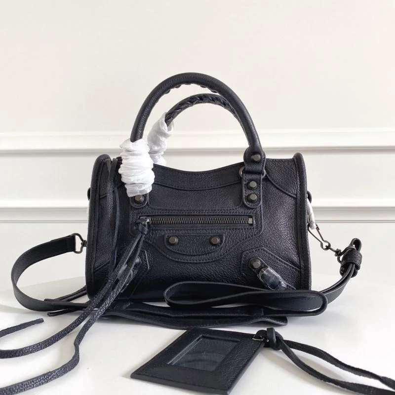 Balenciaga  Italian Goat Leather Mini Motorcycle Bag with Strap EasyMatch 38299