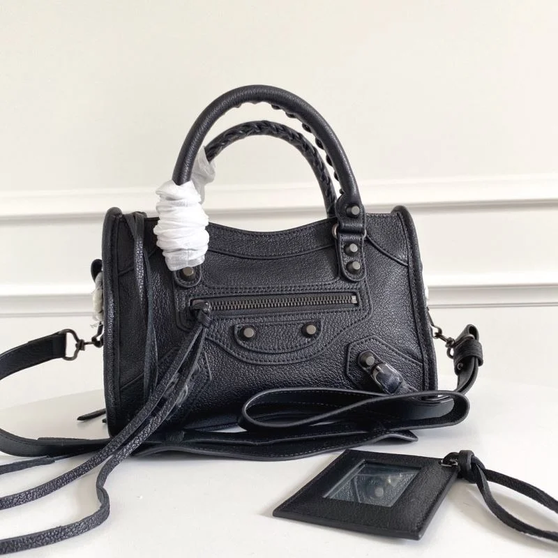 Balenciaga  Italian Goat Leather Mini Motorcycle Bag with Strap EasyMatch 38299