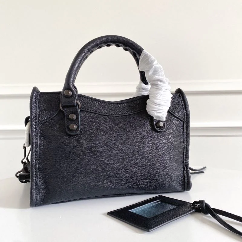 Balenciaga  Italian Goat Leather Mini Motorcycle Bag with Strap EasyMatch 38299