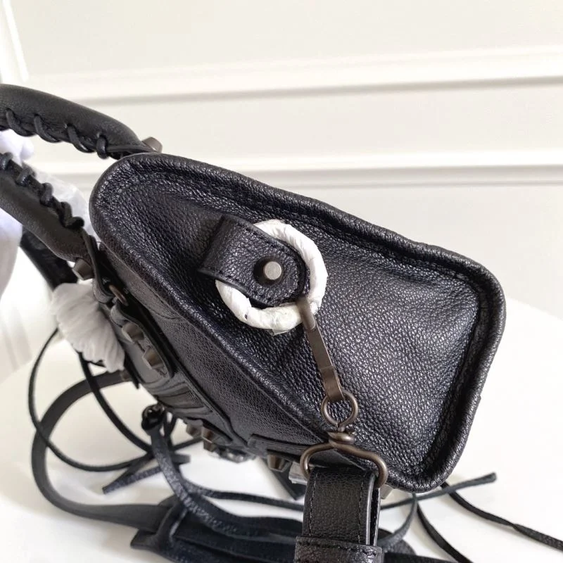 Balenciaga  Italian Goat Leather Mini Motorcycle Bag with Strap EasyMatch 38299