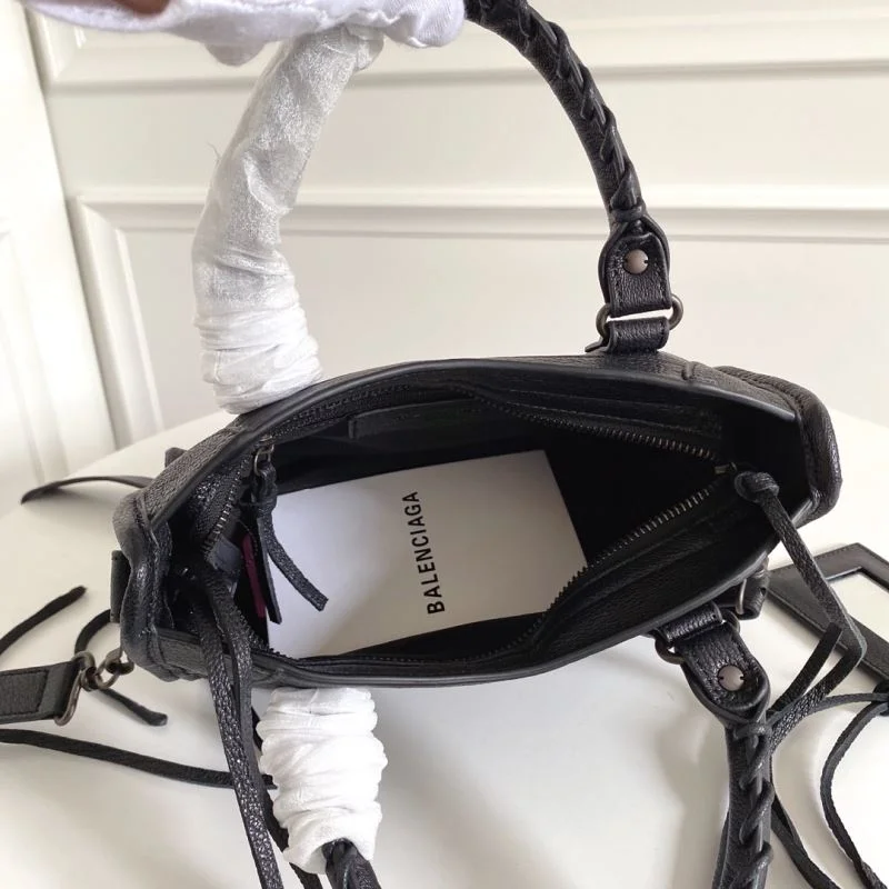 Balenciaga  Italian Goat Leather Mini Motorcycle Bag with Strap EasyMatch 38299