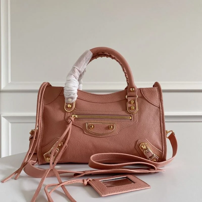 Balenciaga  Italian Goat Leather Motorcycle Bag - Light Pink 30cm SoftTouch 38312