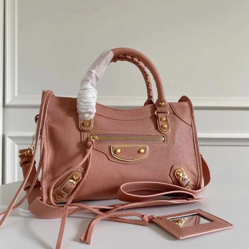 Balenciaga  Italian Goat Leather Motorcycle Bag - Light Pink 30cm SoftTouch 38312