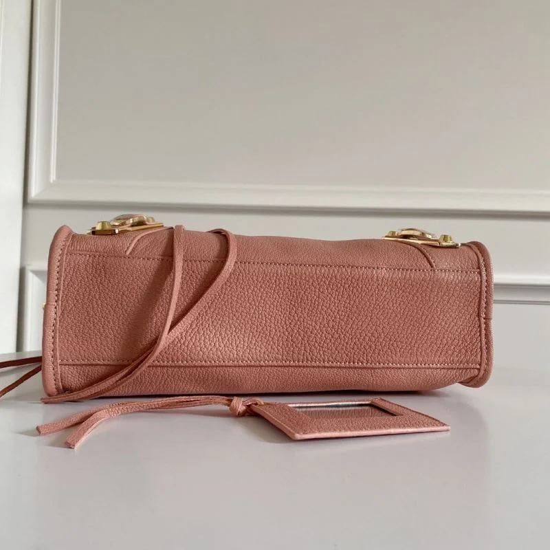 Balenciaga  Italian Goat Leather Motorcycle Bag - Light Pink 30cm SoftTouch 38312