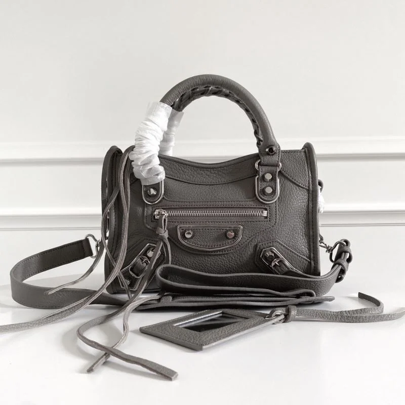 Casual Balenciaga  Italian Goat Leather Motorcycle Bag - Mini 23cm 38320