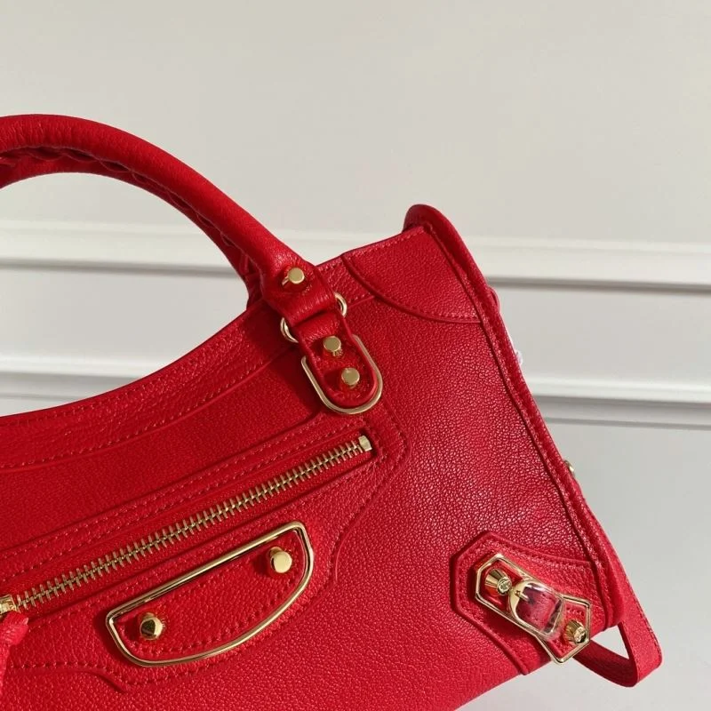 Balenciaga  Italian Goat Leather Motorcycle Bag - Red HighQuality 38305