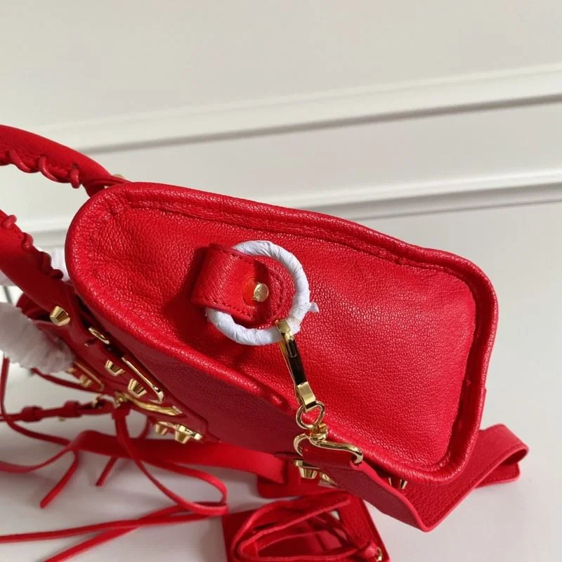 Balenciaga  Italian Goat Leather Motorcycle Bag - Red HighQuality 38305