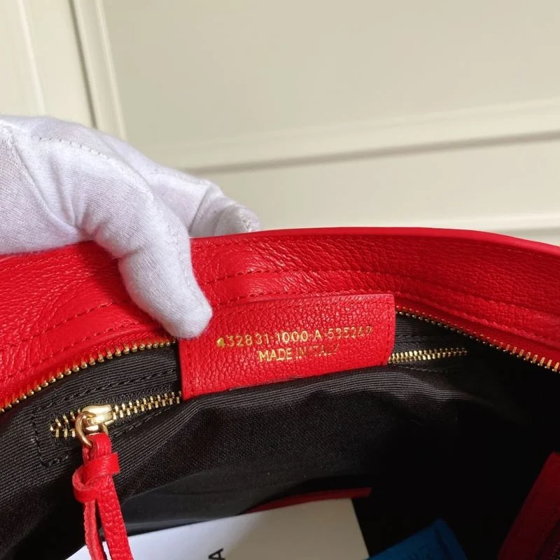 Balenciaga  Italian Goat Leather Motorcycle Bag - Red HighQuality 38305