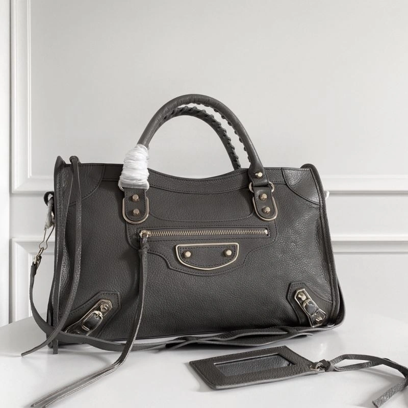 TimelessDesign Balenciaga  Italian Goat Leather Motorcycle Bag with Gold Studs 66965