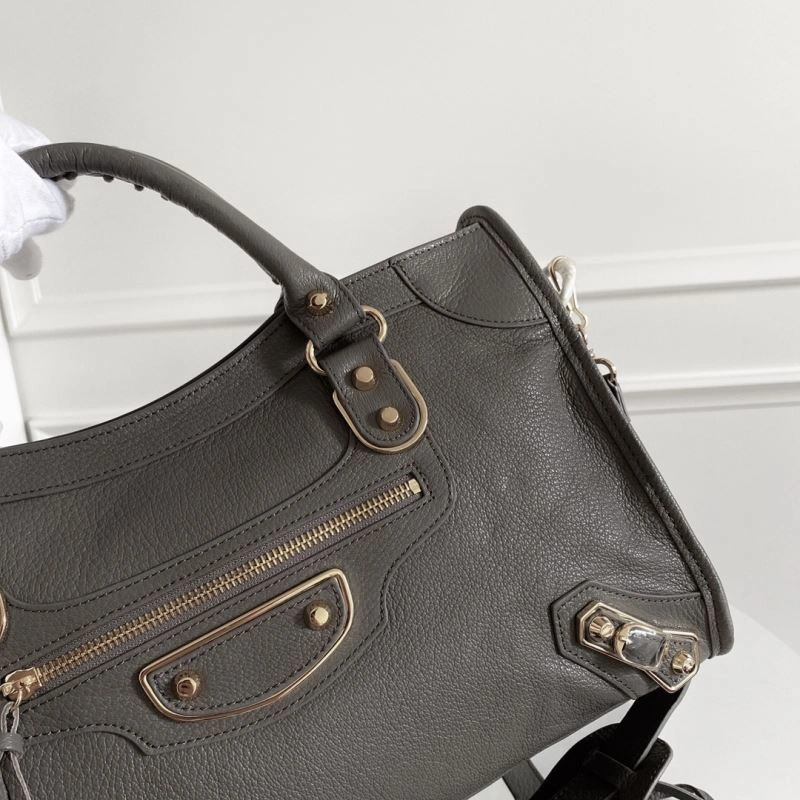 TimelessDesign Balenciaga  Italian Goat Leather Motorcycle Bag with Gold Studs 66965