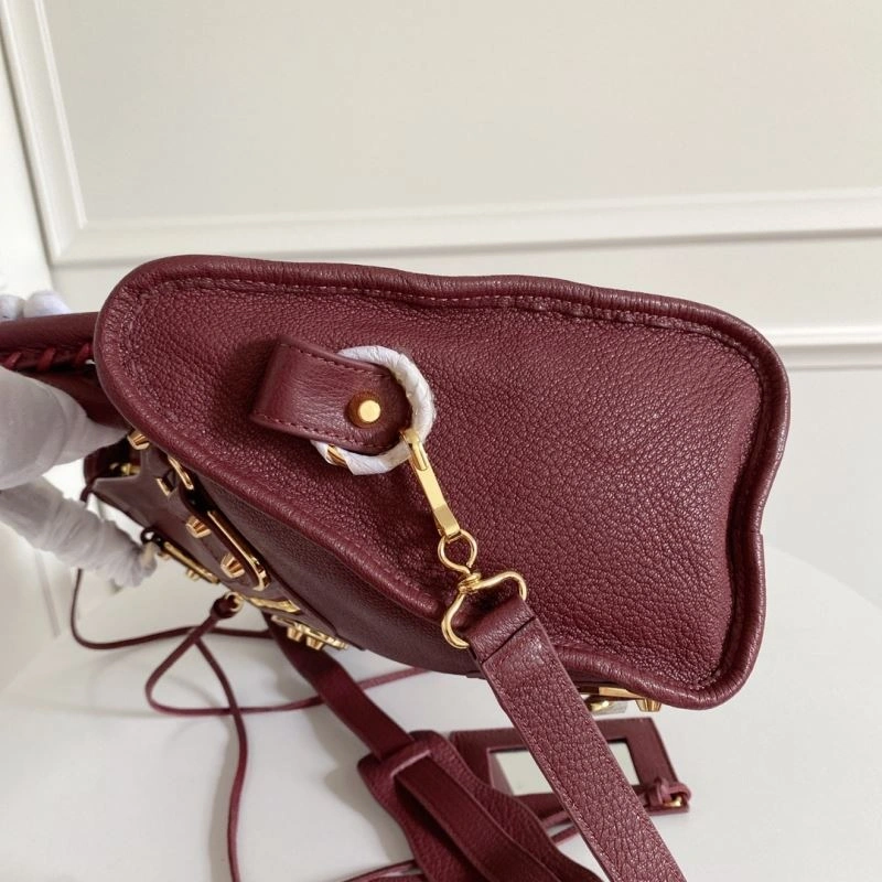 Balenciaga  Italian Goat Leather Wine Red Motorcycle Bag RelaxedFit 66929